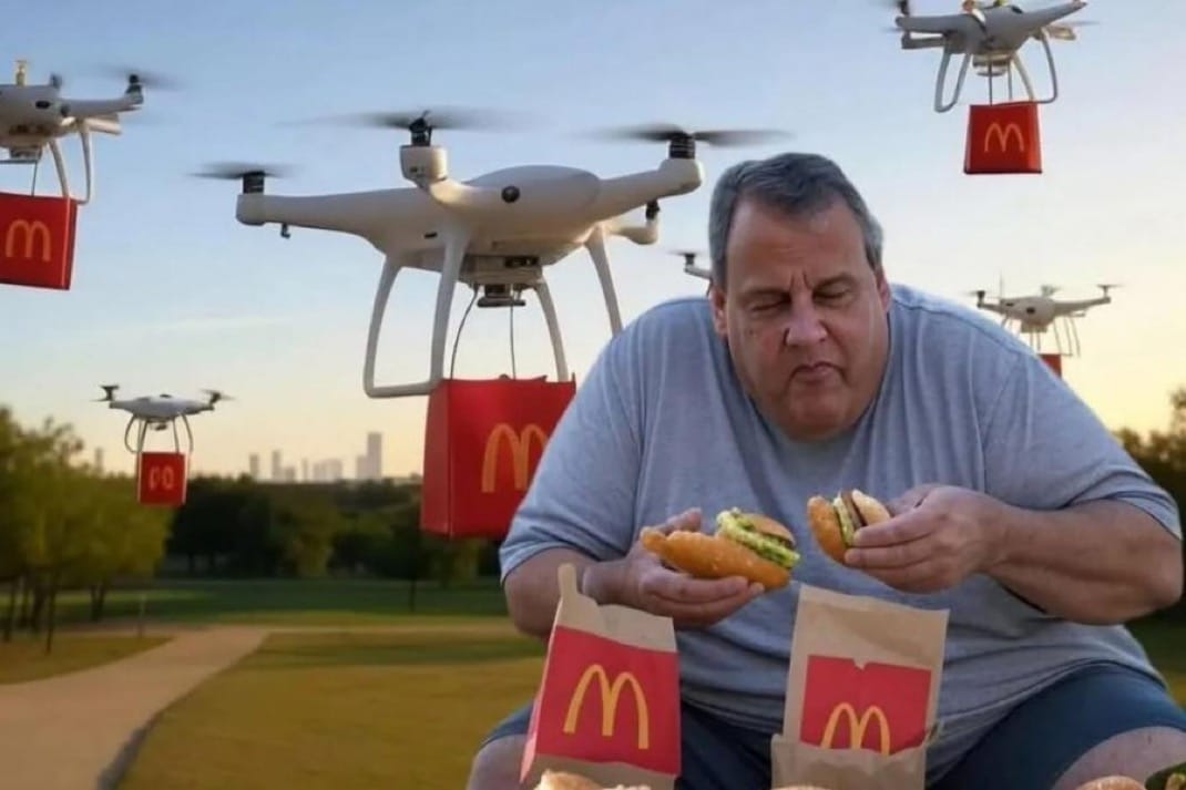 Trump Mocks Chris Christie with Drone-Food Meme on Social Media